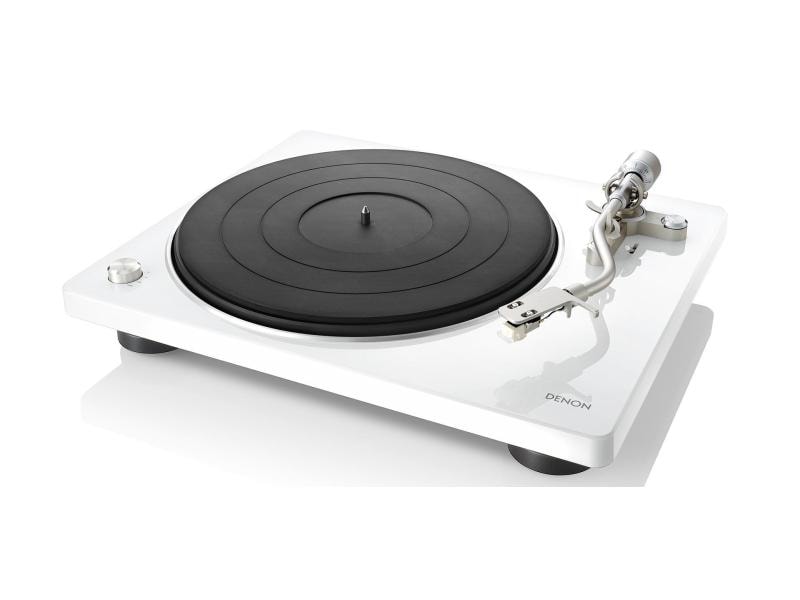 Denon Plattenspieler DP-400 Weiss Hi-Fi Plattenspieler mit automatischer Geschwindigkeitsregelung für präzise Klangreproduktion