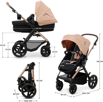 Kinderkraft MOOV 2 4-in-1 Duovogn, Sand Beige