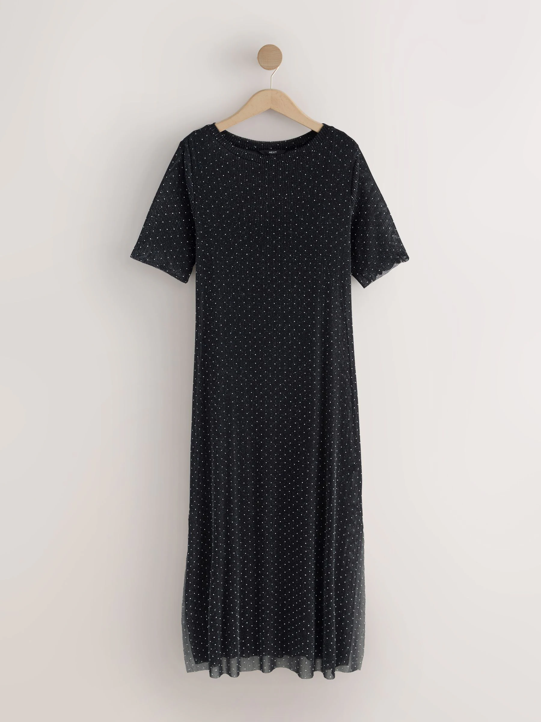 Zwart - Sparkle Hotfix Midi Dress
