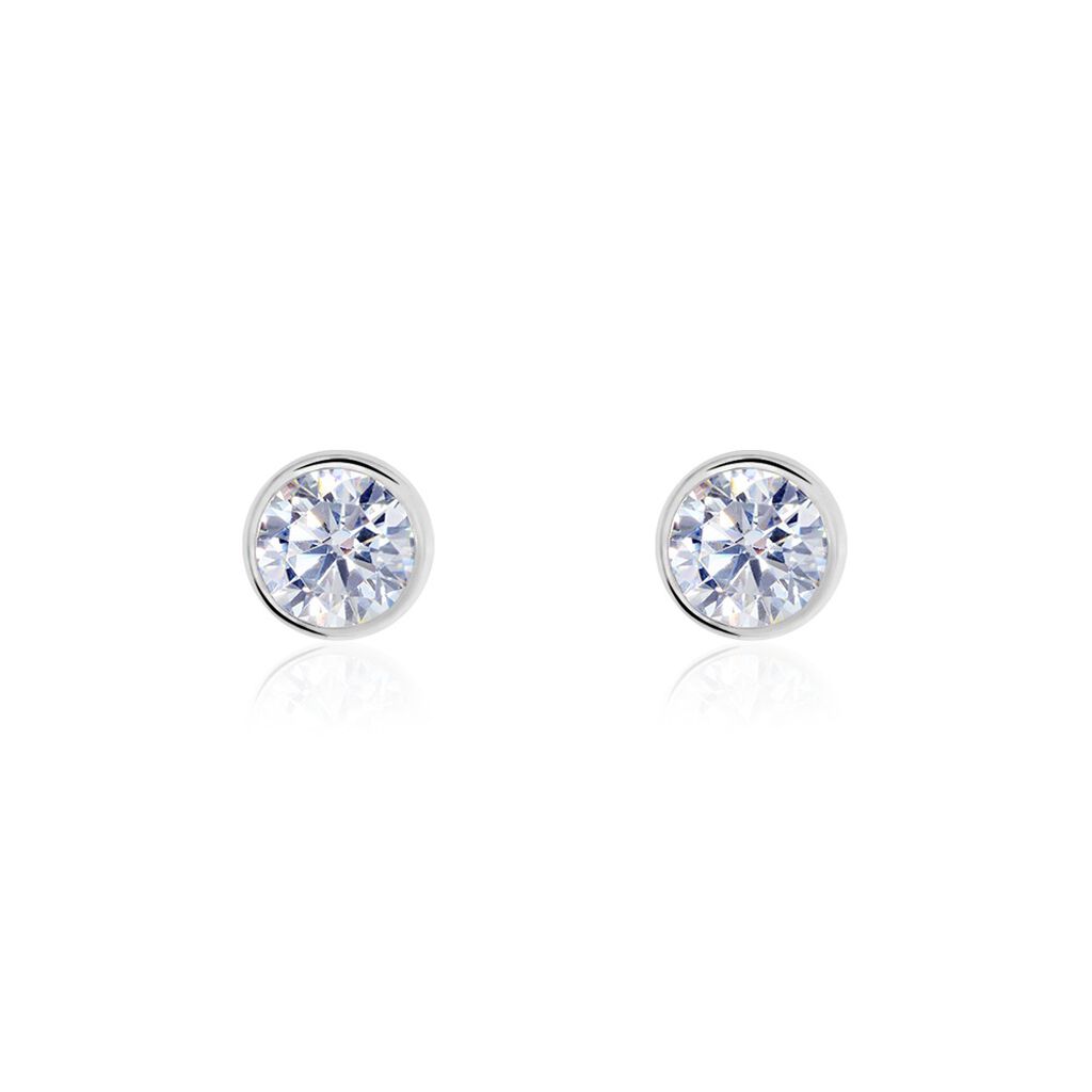 Boucles D'oreilles Pendantes Abha Argent Blanc Oxyde De Zirconium