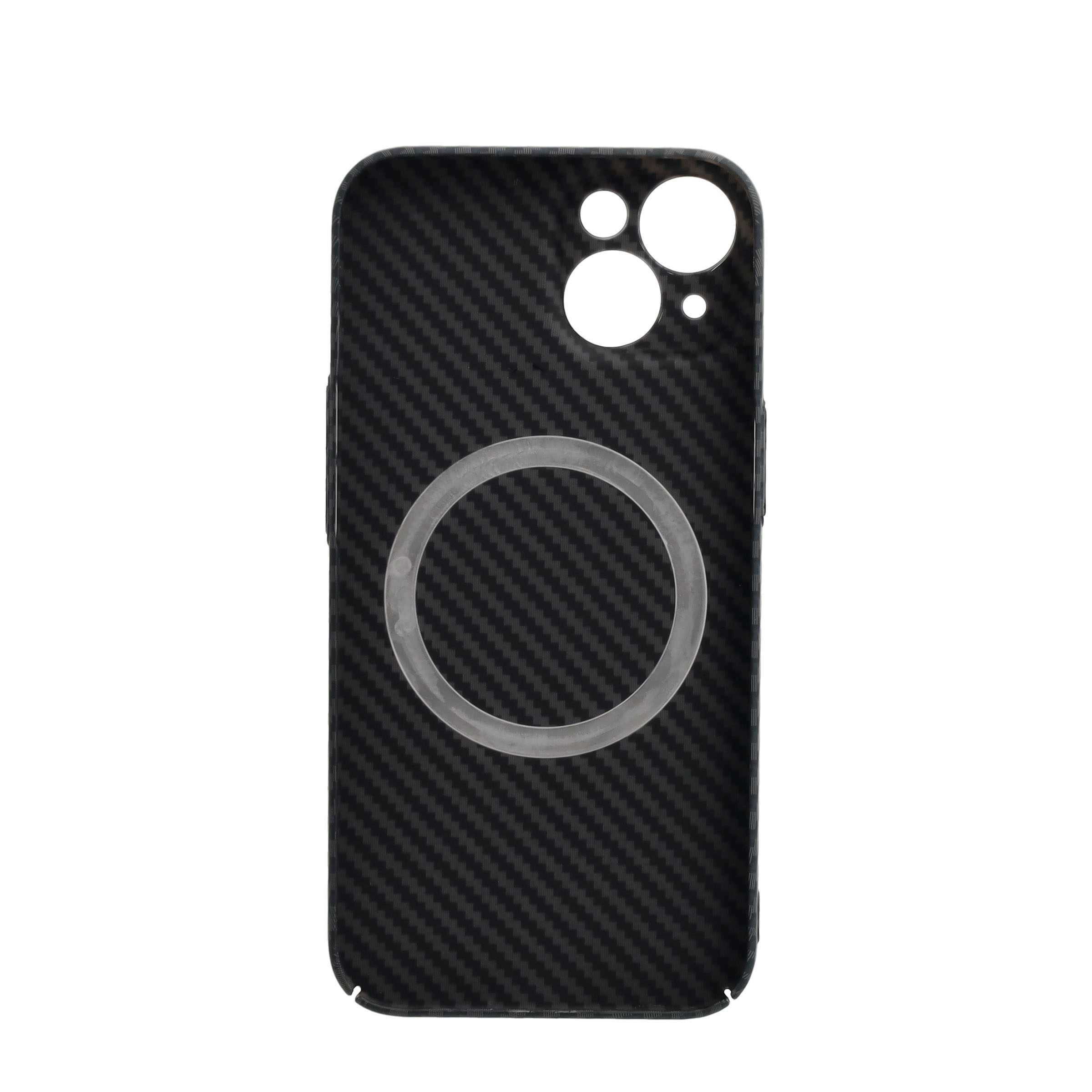 iPhone 14 MagSafe Hardcase Hülle im Carbon Look - Schwarz