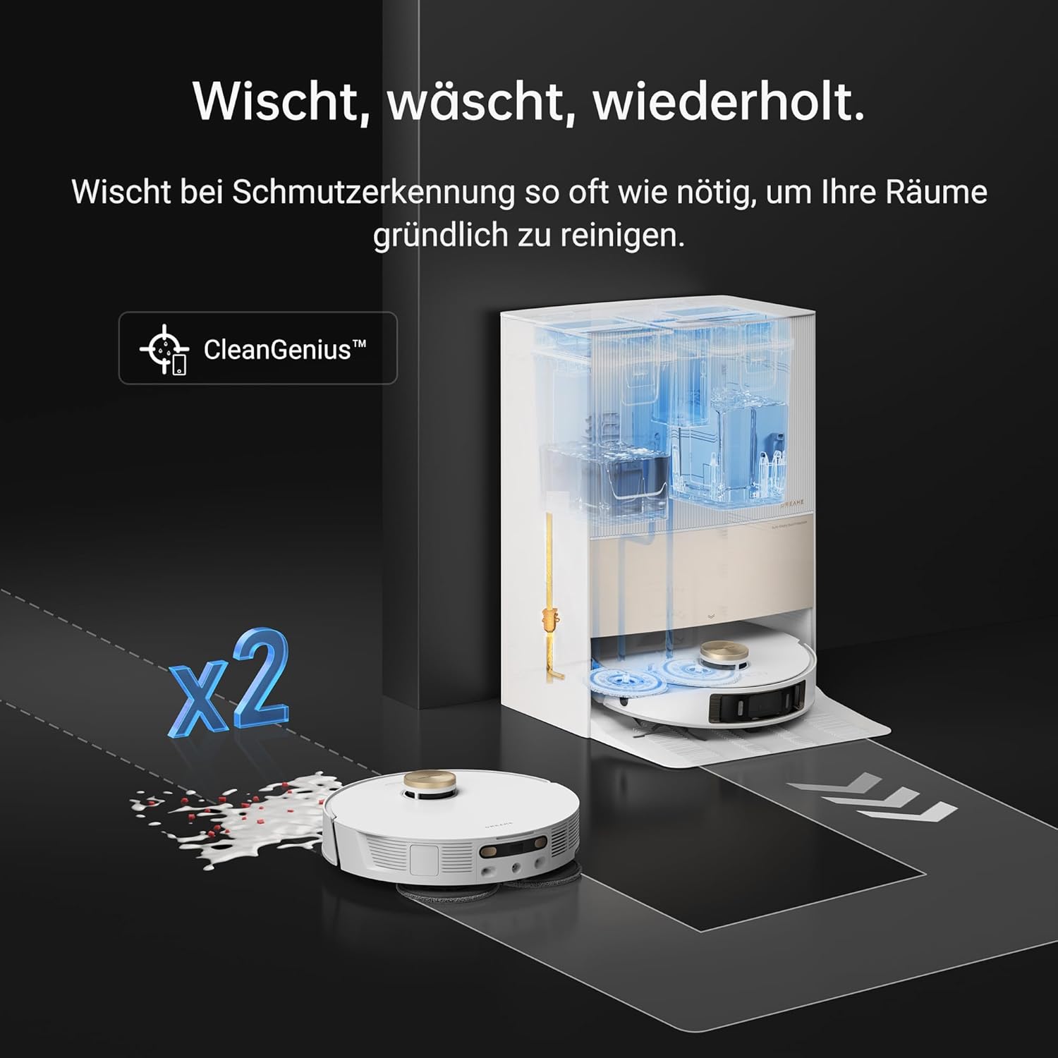 dreame L20 Ultra Roboter Staubsauger mit MopExtend-Technologie, Moppentfernung, anheben der Wischmopps, AI Action, 7000 Pa Saugroboter mit selbstreinigender Basisstation für Teppiche und Hartböden
