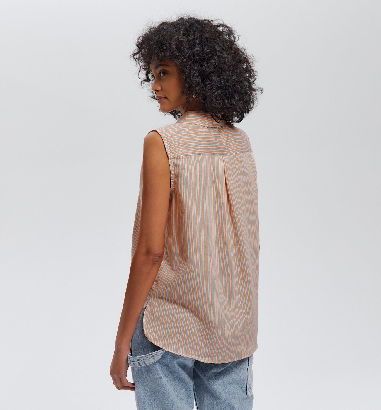 Chemise rayée sans manches - Rayures multicolores
