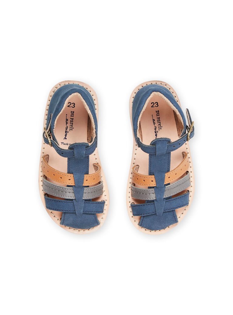 Sandales bleu marine en cuir