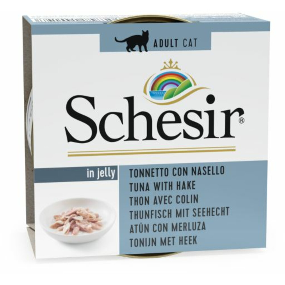 Schesir Kattenvoer Tonijn en Hake in Gelei85 gr