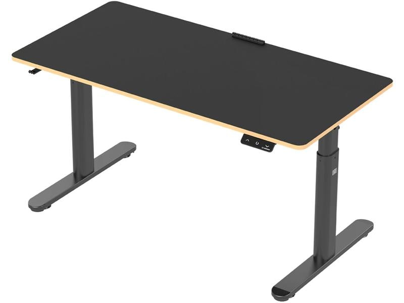 Ultradesk Gaming Tisch Pulsar Schwarz Höhenverstellbarer Gaming-Tisch für bis zu zwei Monitore