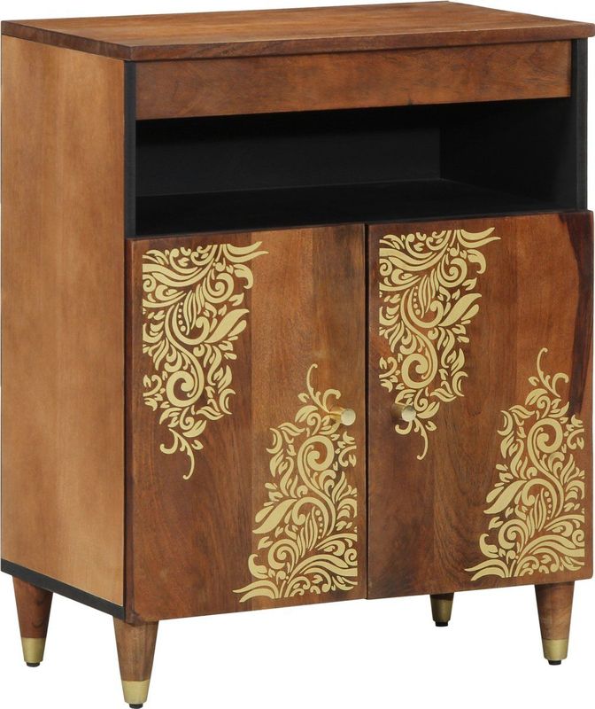 Dressoir - Honingbruin - Massief Acaciahout - Bloemenmotief