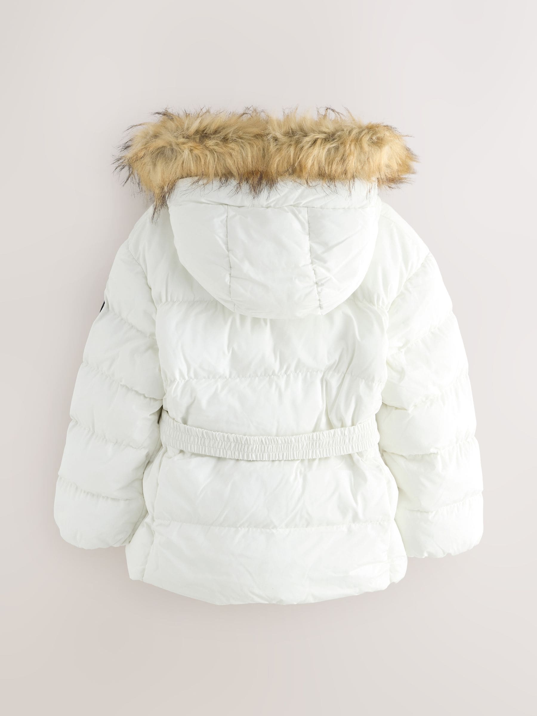 Wit - Superdry Belted Puffer Coat