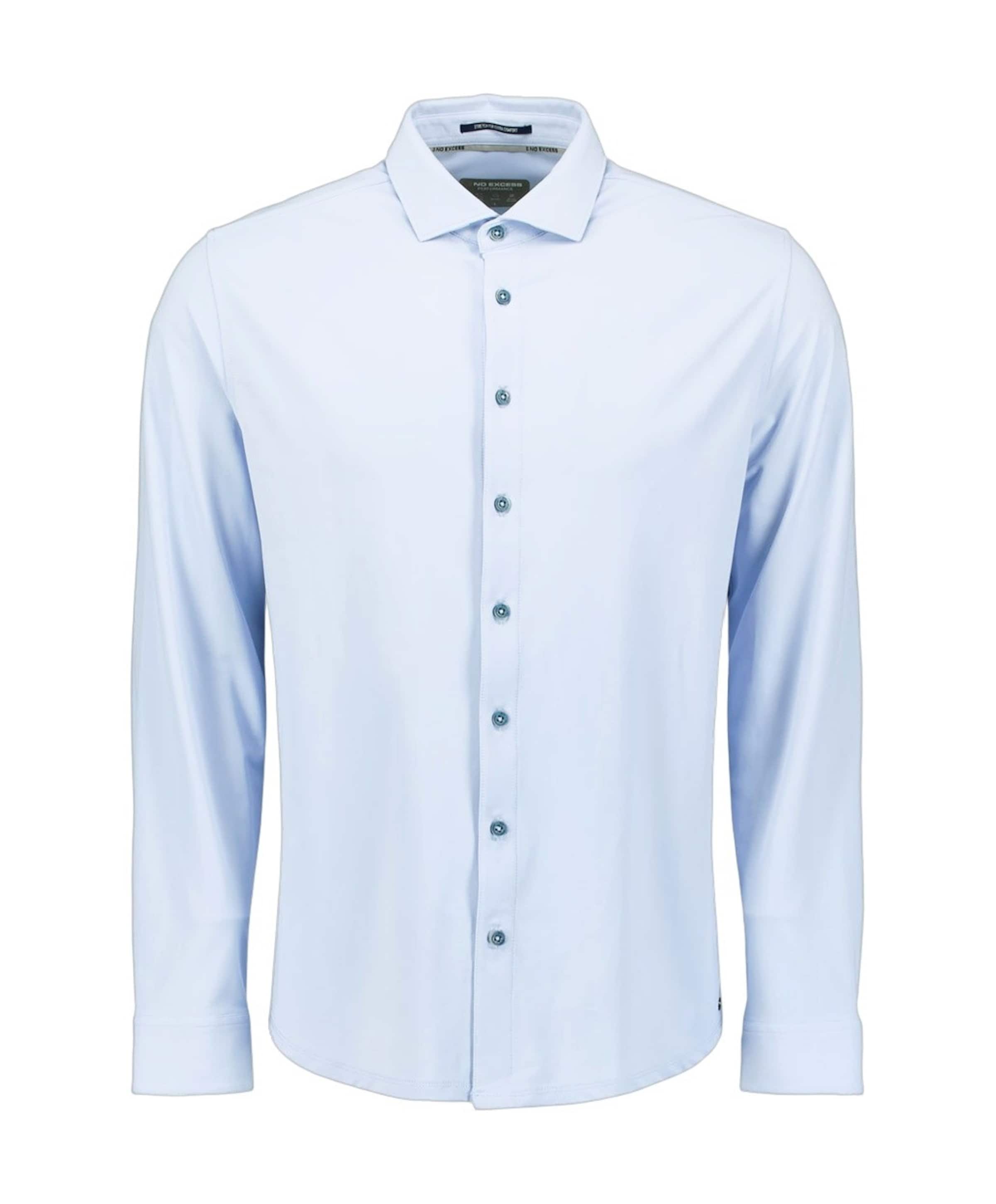 No Excess Heren overhemd lange mouw blauw