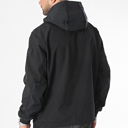 Veste Zippée Capuche Softshell Mix Media 1465 Noir