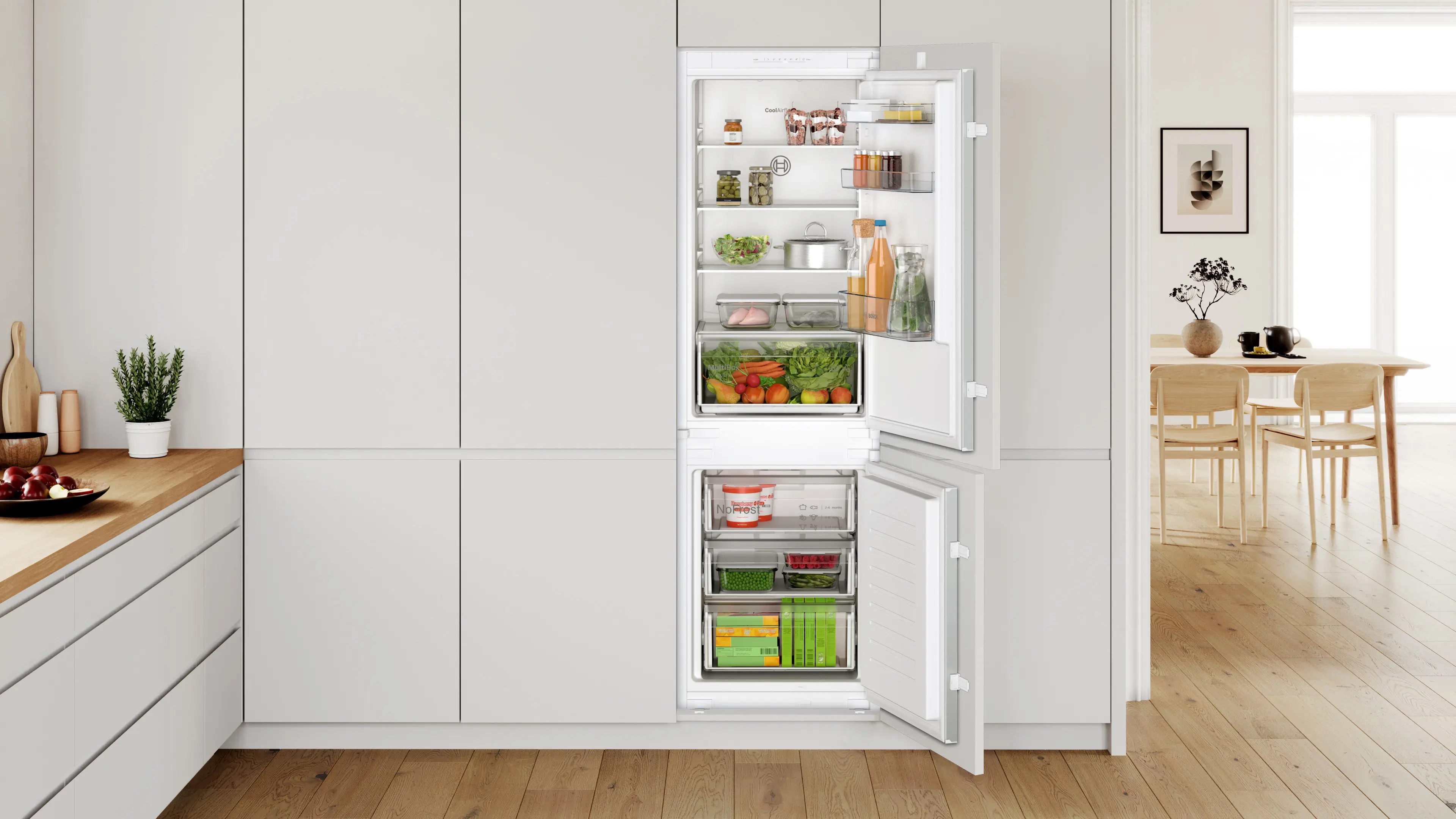 Serie 2 Inbouw koel-vriescombinatie 177.2 x 54.1 cm Sleepdeur