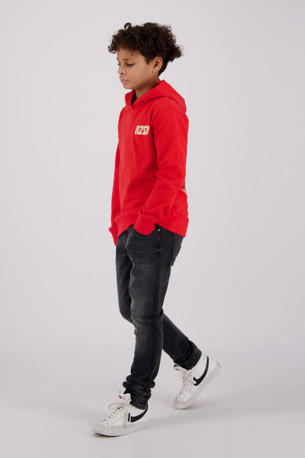 Raizzed hoodie Nulato met backprint felrood