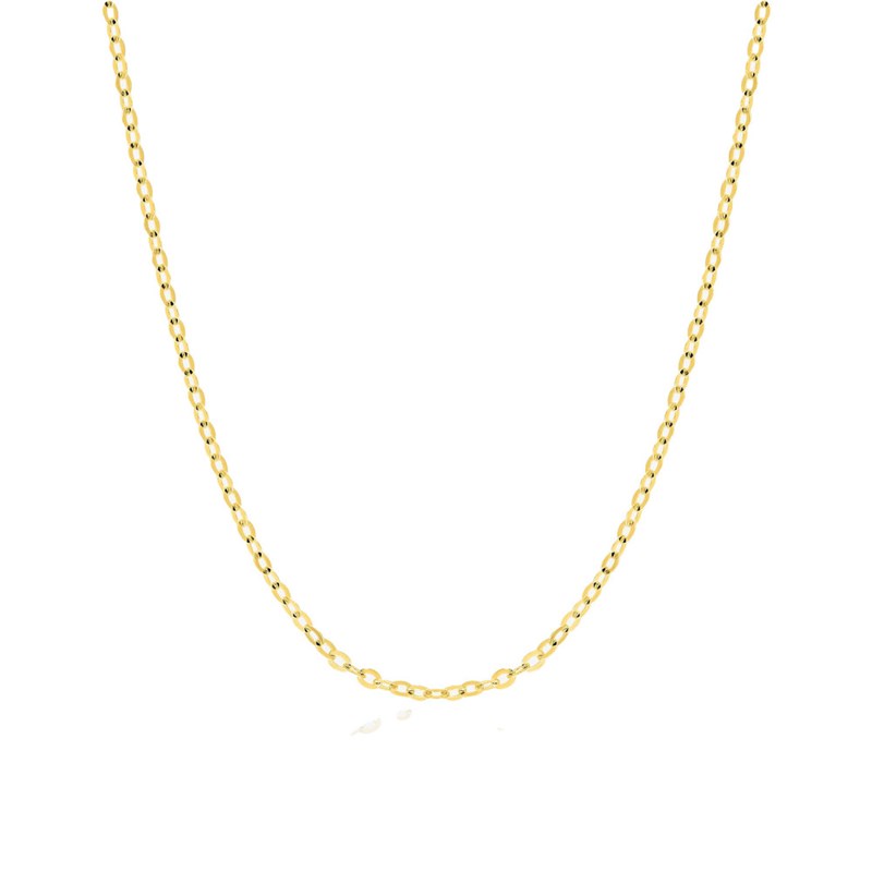 Bracelet femme 18 cm - Forçat miroir - Or 18 Carats