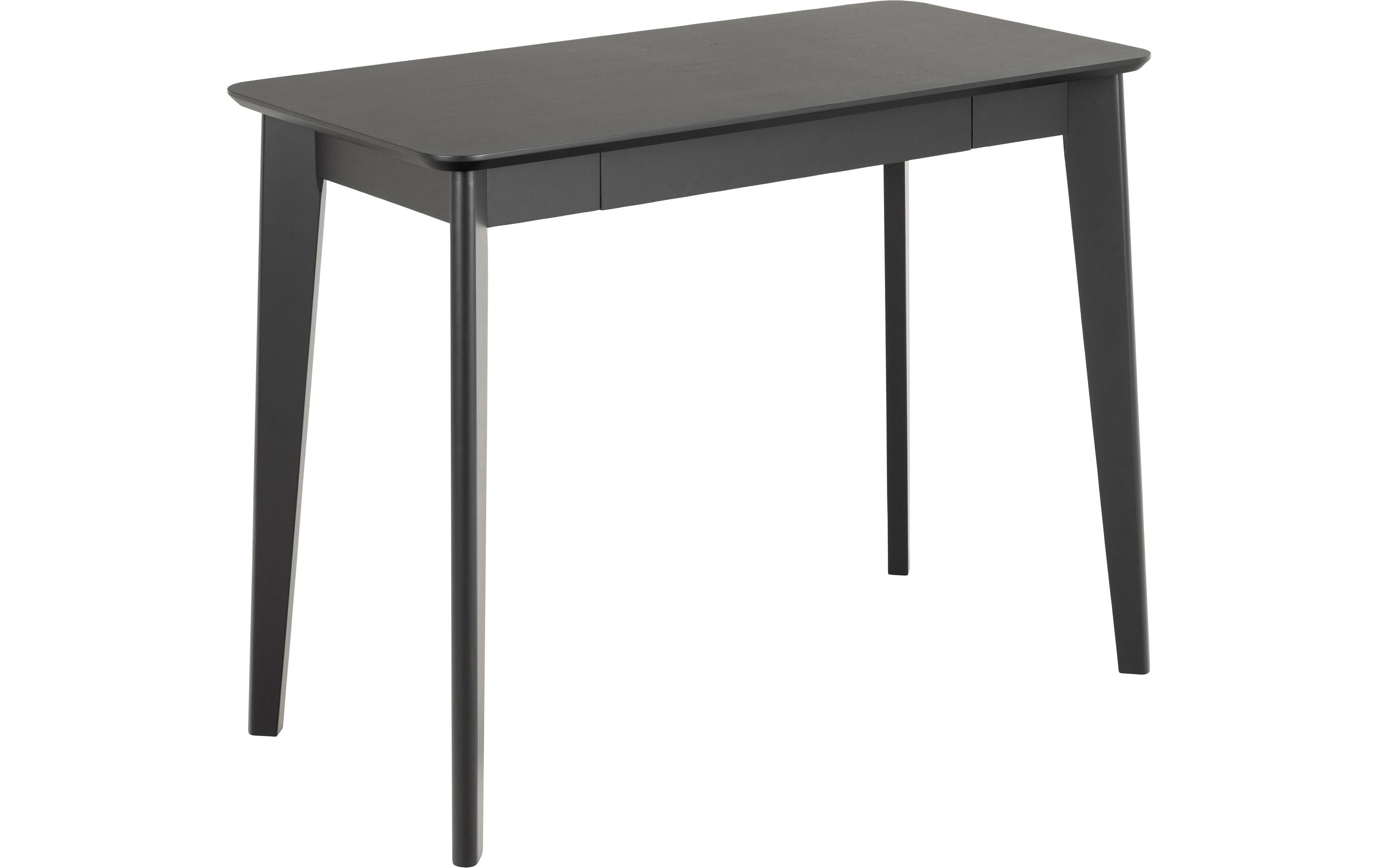 Tisch Roxby, Eiche, Schwarz<br>Schreibtisch mit Stauraum im skandinavischen Stil