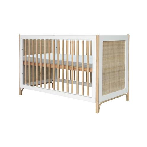 Lit évolutif 60x120 Cannage Tressage Rotin OCEANIA Neige - THEO