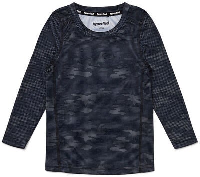 Hyperfied Long Sleeve Logo T-Shirt, Grey Camo
