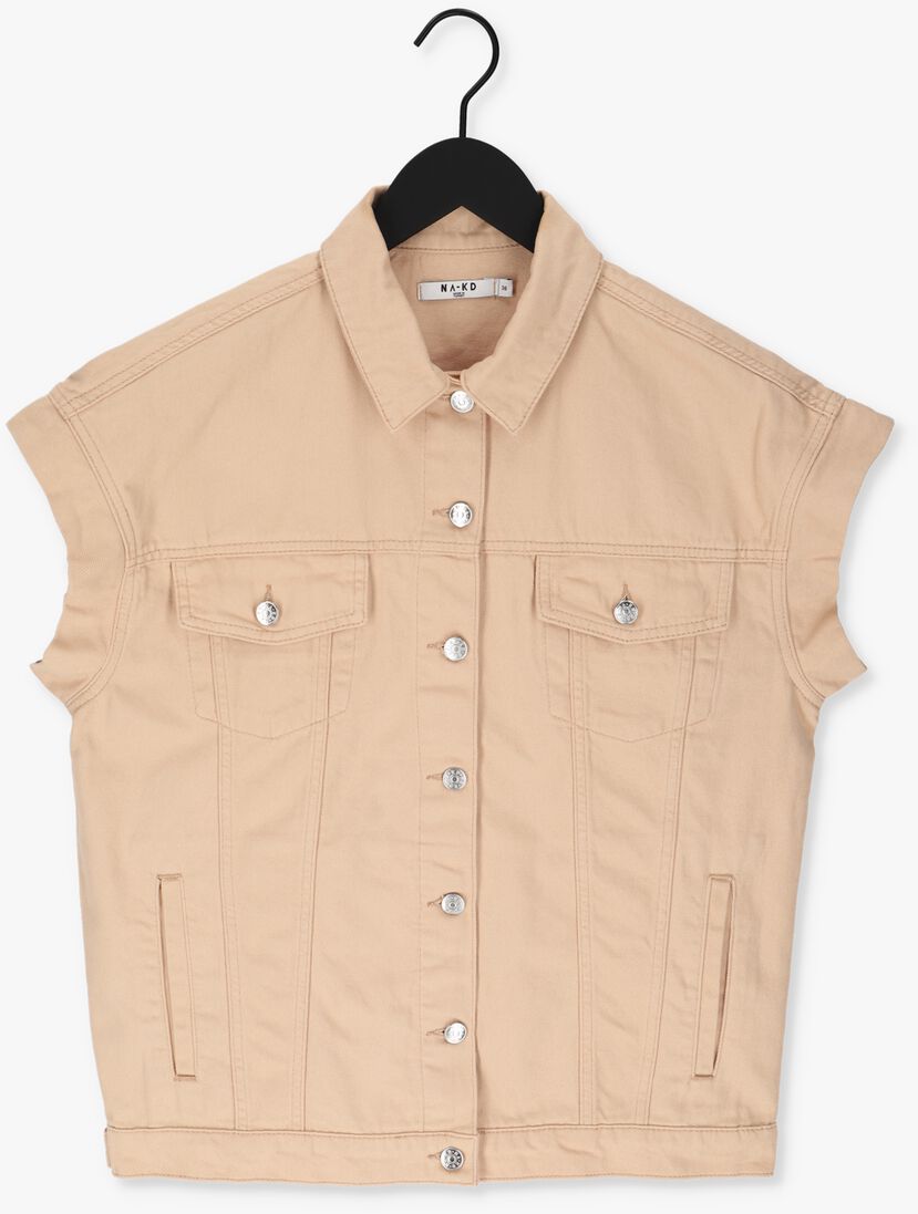 NA-KD beige na-kd gilet oversized denim vest