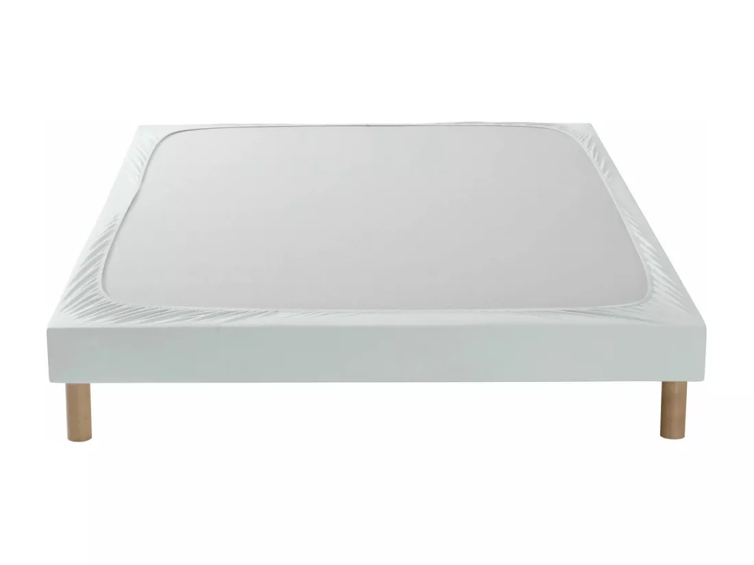 Cache-sommier coton jersey gris 160x190 à 180x200