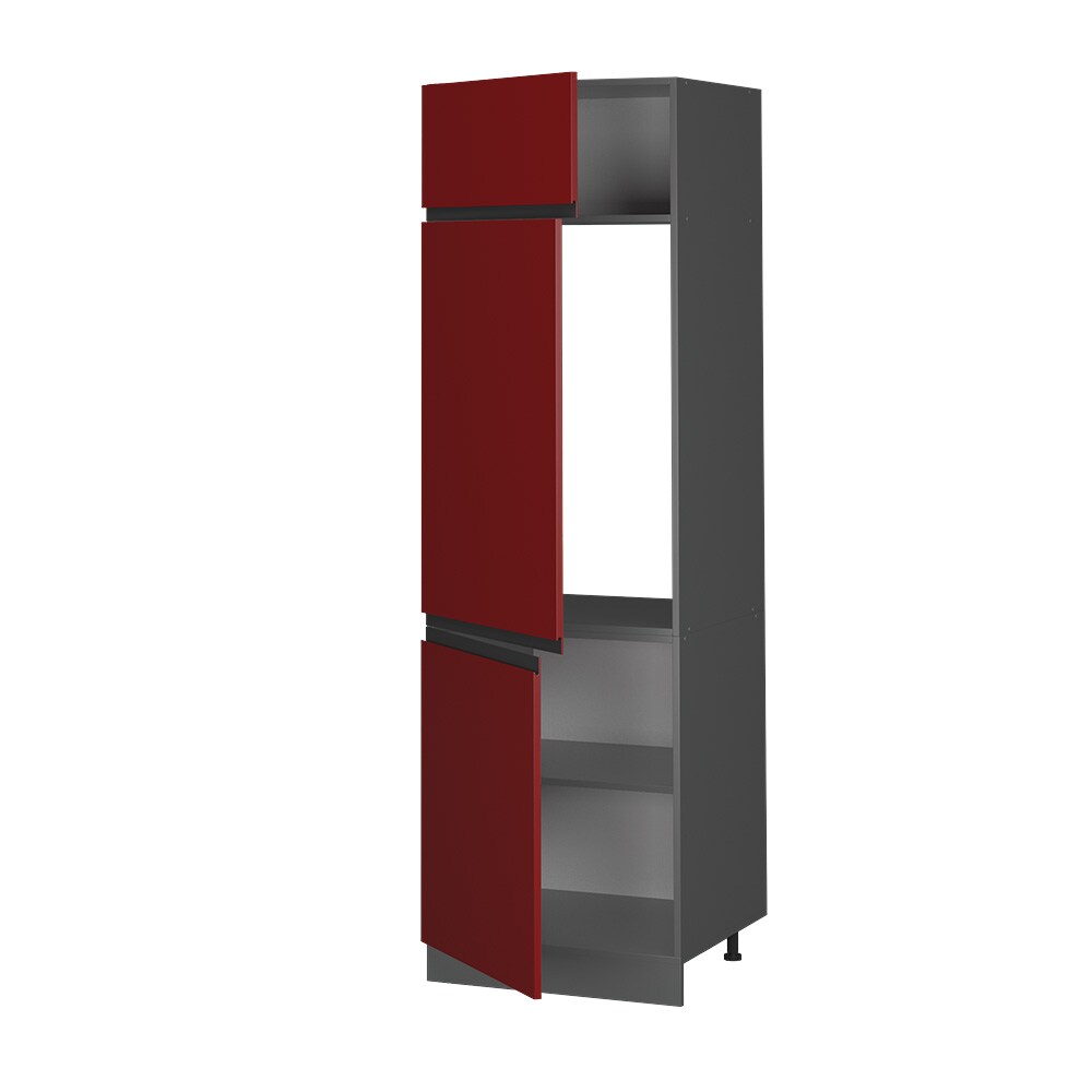 Vicco Kühlumbauschrank Küchenschrank Küchenmöbel R-Line J-Shape Anthrazit Rot 60 cm modern