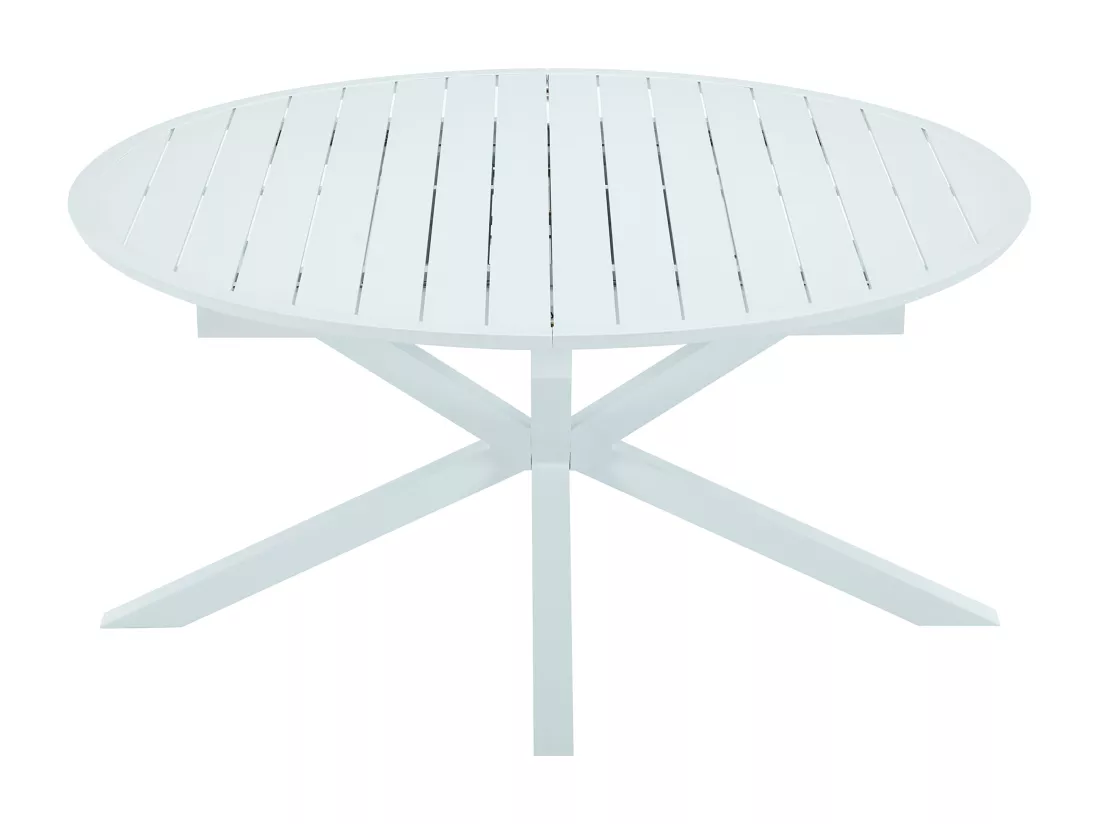 Table de jardin ronde extensible en aluminium L.150/200 cm - Blanc - YOHA de MYLIA