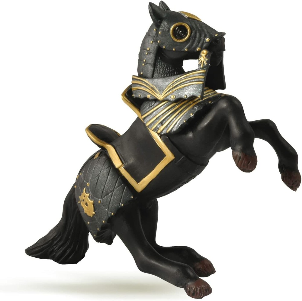Figurine cheval du chevalier en armure noire