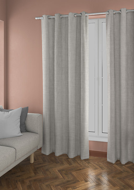 Rideau occultant thermique Tundra Ornami gris clair l.140 x h.240 cm