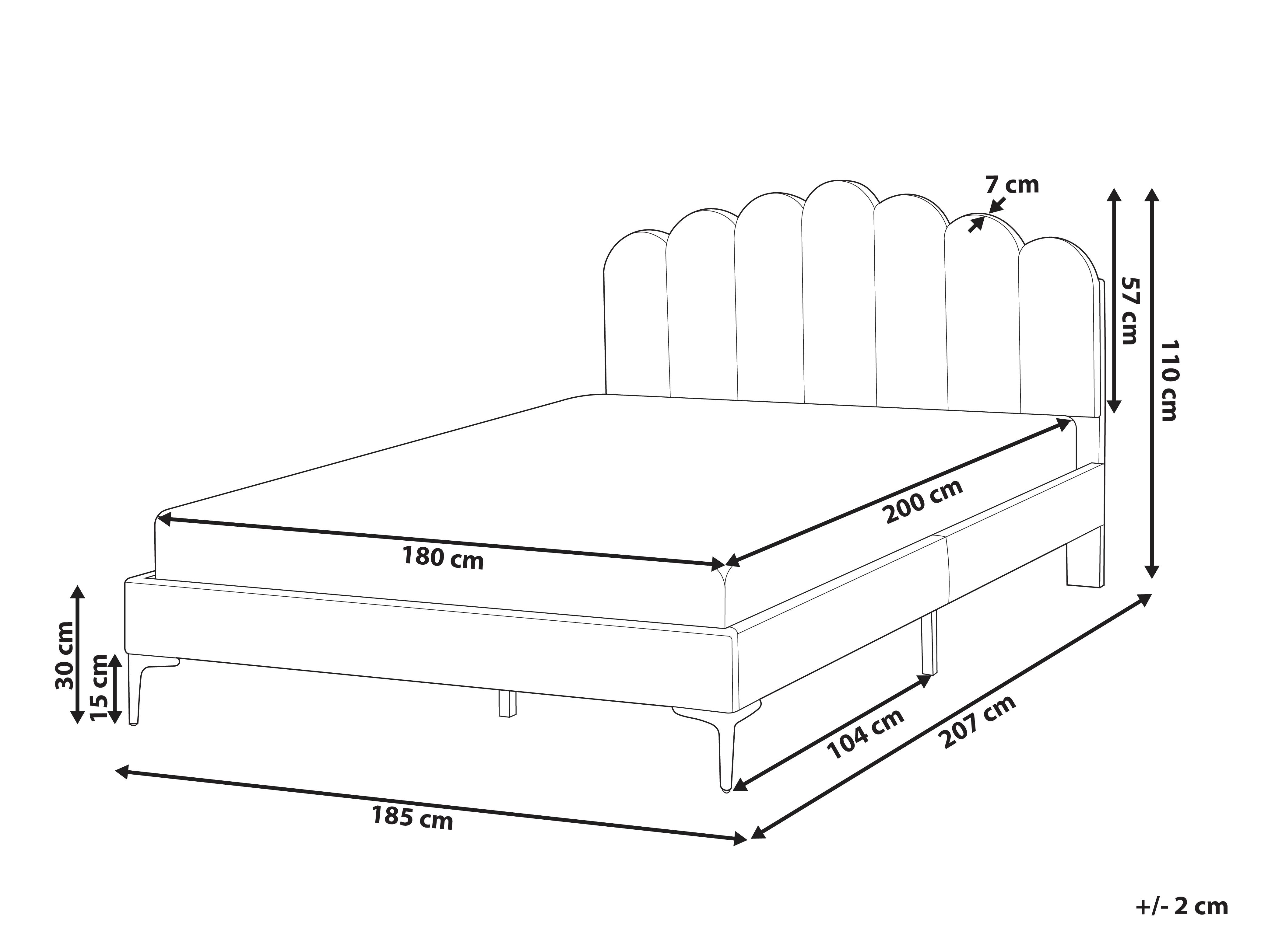 Bed Fluweel SAUVIAN 180 x 200 cm Beige