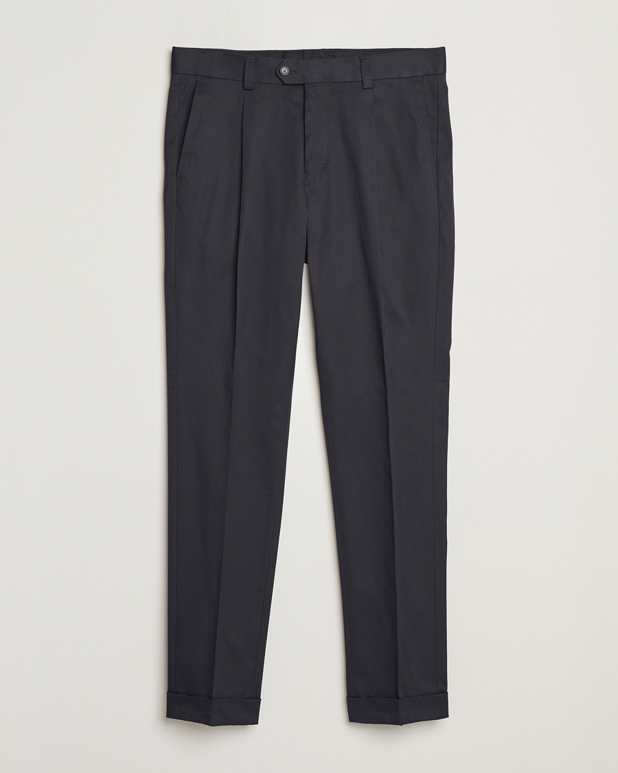 Tiger of Sweden Tenuta Pleated Cotton Trousers Light Ink