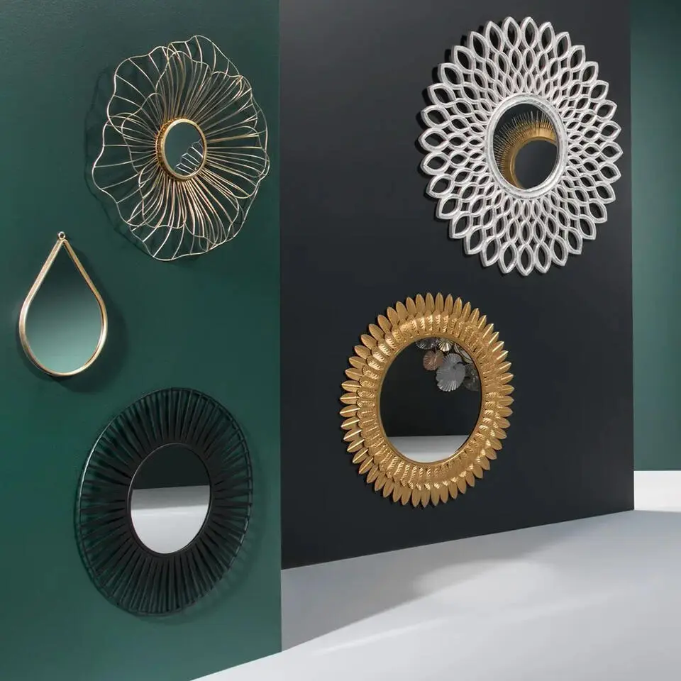 Atmosphera Spiegel - druppelvorm - goudkleur - metaal - 39 x 28cm