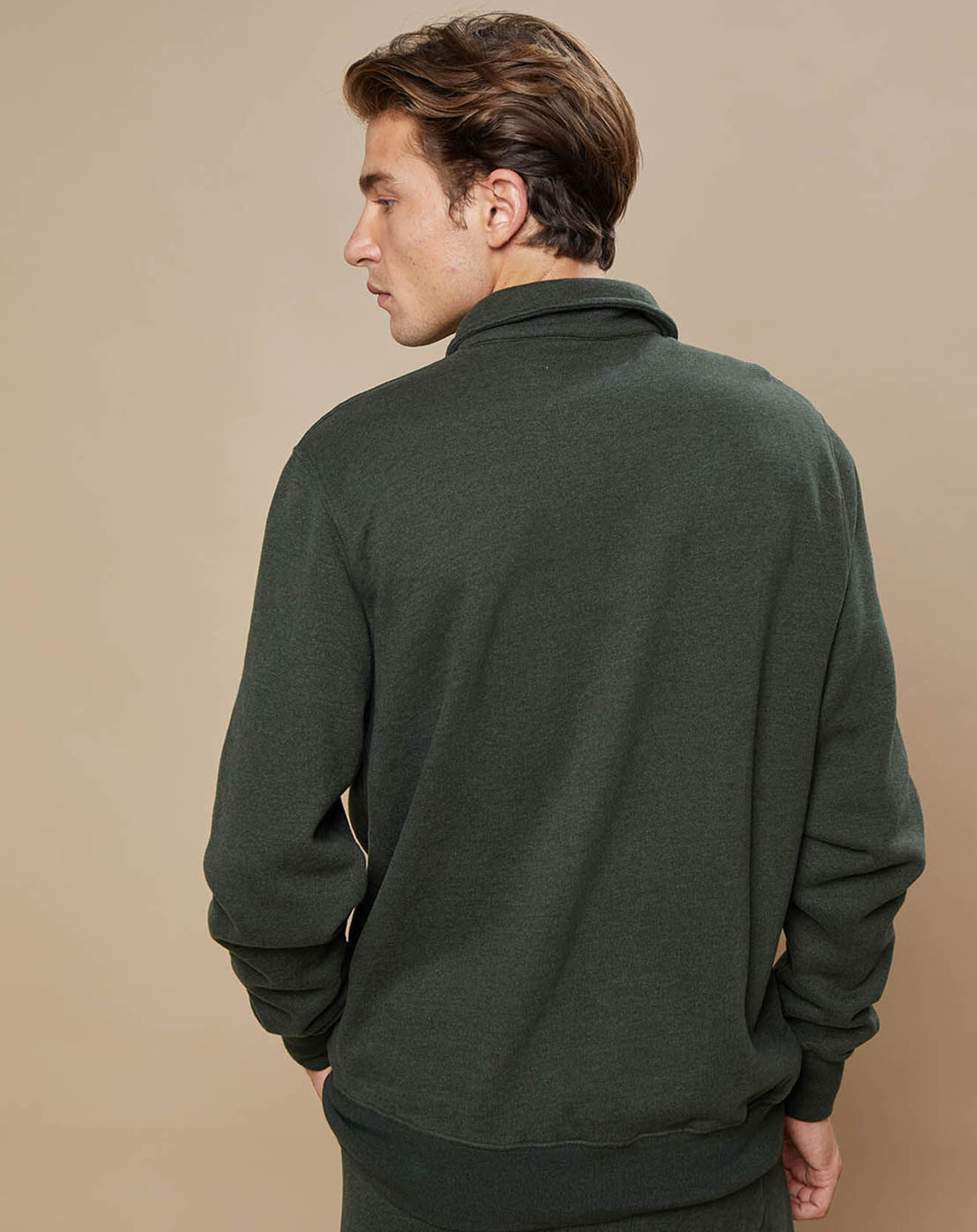 Hartford Sweat polo zippé army