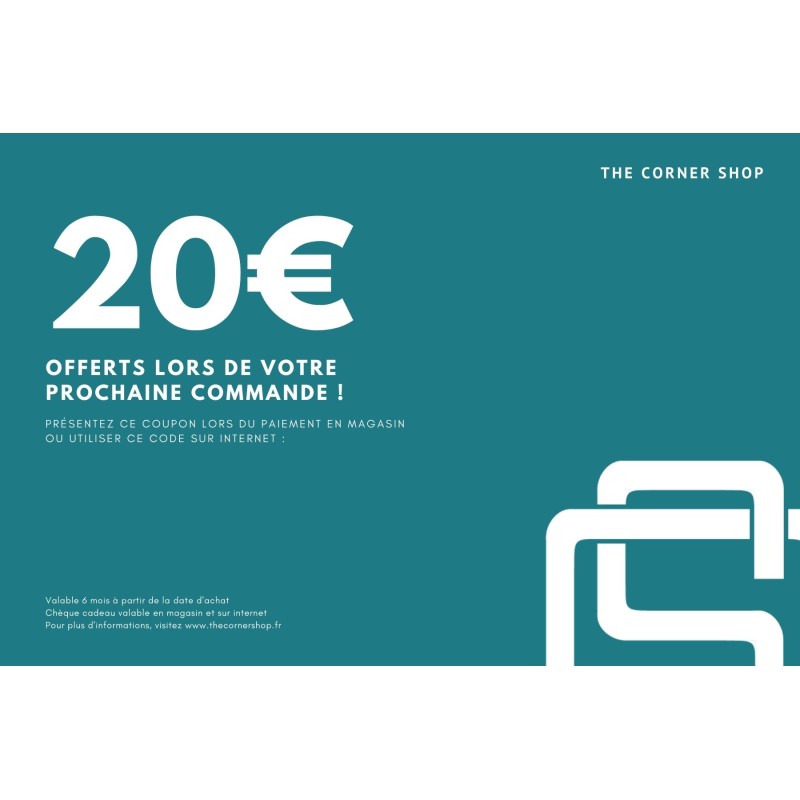 Chèque Cadeau - 20euros - The Corner Shop