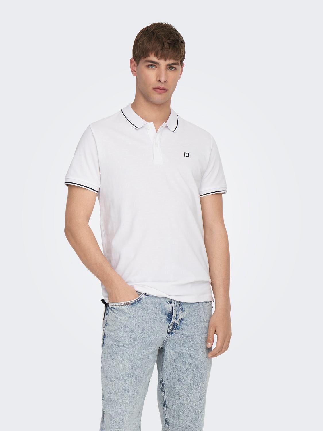 ONSFLETCHER Polo Bright White