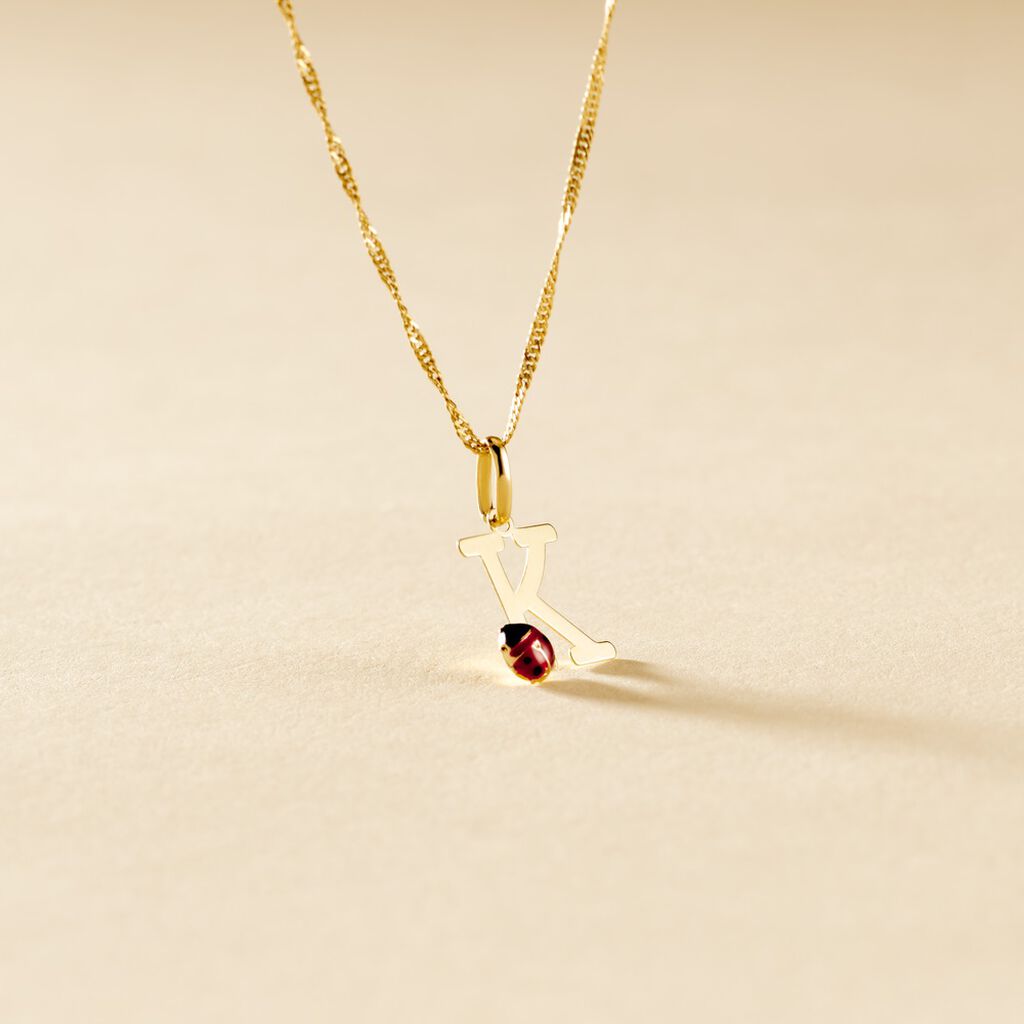 Pendentif Helidie Coccinelle Lettre Or Jaune