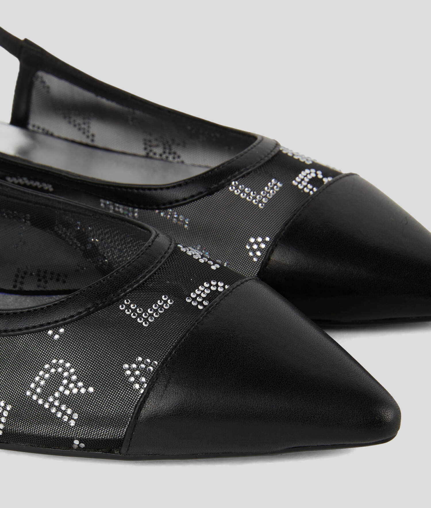 SANDALES À BRIDE ARRIÈRE AVEC STRASS KERRIE - Noir/Argent
