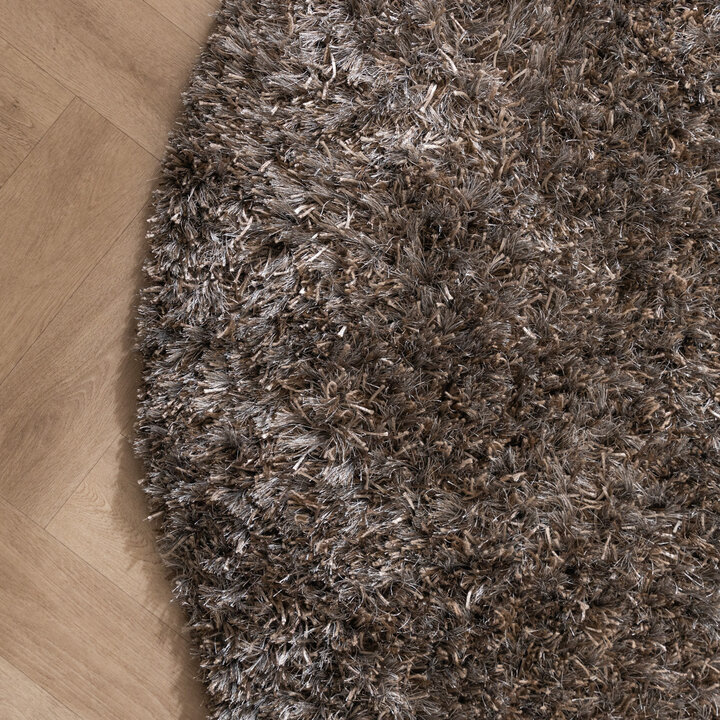 Rond shaggy vloerkleed - Grace Grijs | Vol vloerkleed!