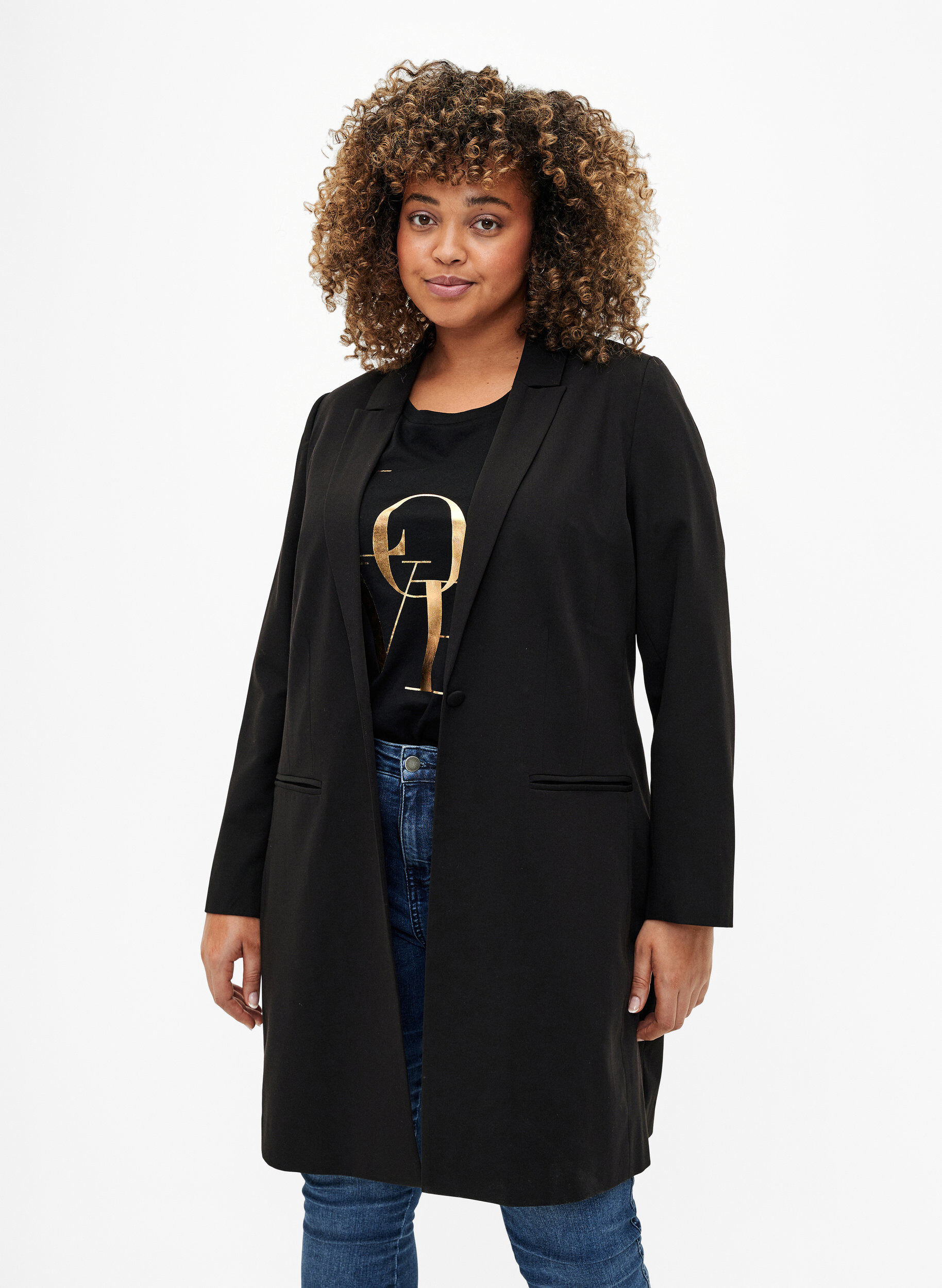 Klassisk lang blazer