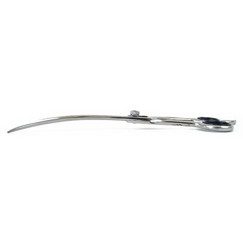 Tesoura curva Ibanez Leroy de 22 cm, adequada para tosa de cães.