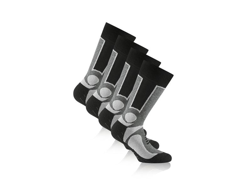 Rohner Socks Socken Trekking Grau/Schwarz 2er-Pack Wandersocken in Grösse 39 - 42