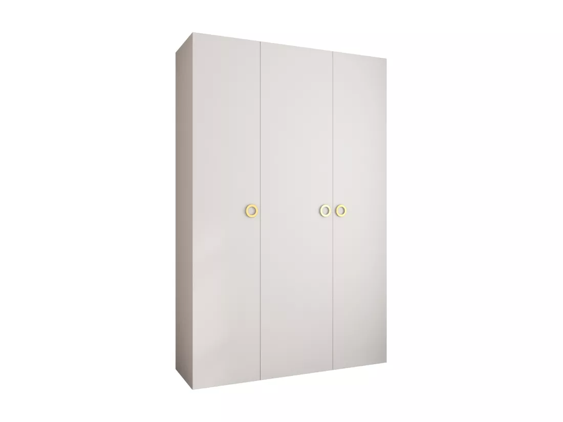 Armoire à portes battantes Como 1 245,5/160/40 3 portes (blanc/or)