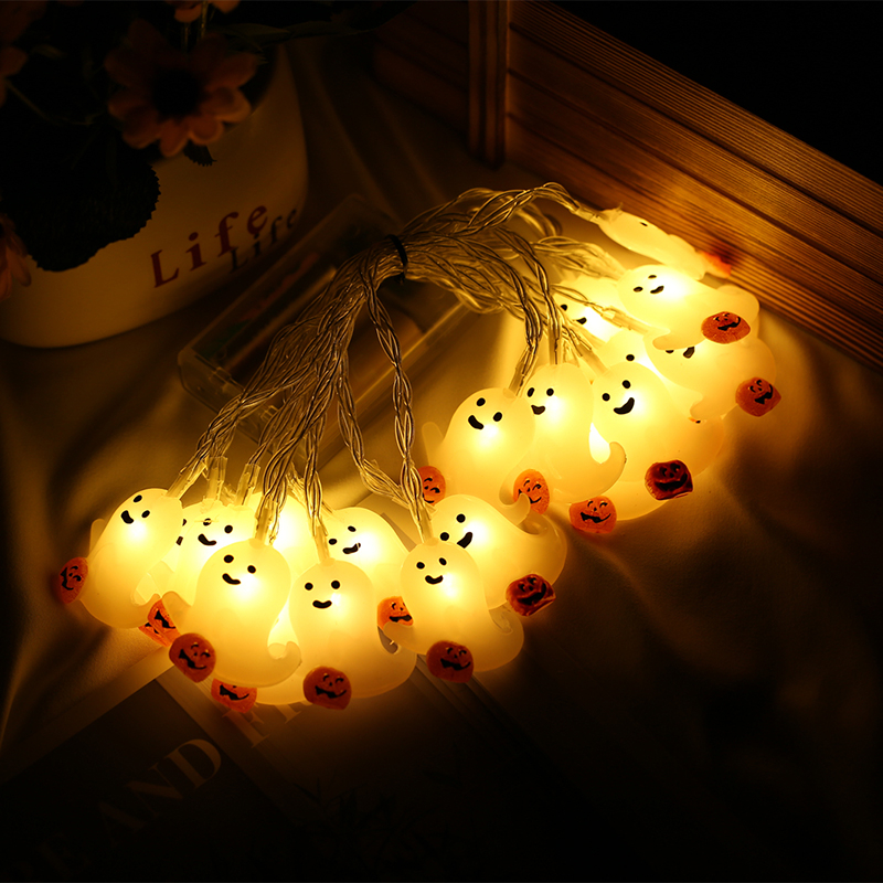 (1.5m) 10 LED's Halloween Party Deko Lichterkette Gespenst Geist (Batteriebetrieben) - Warmweiss