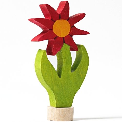 Grimm's decoratie figuur - rode bloem