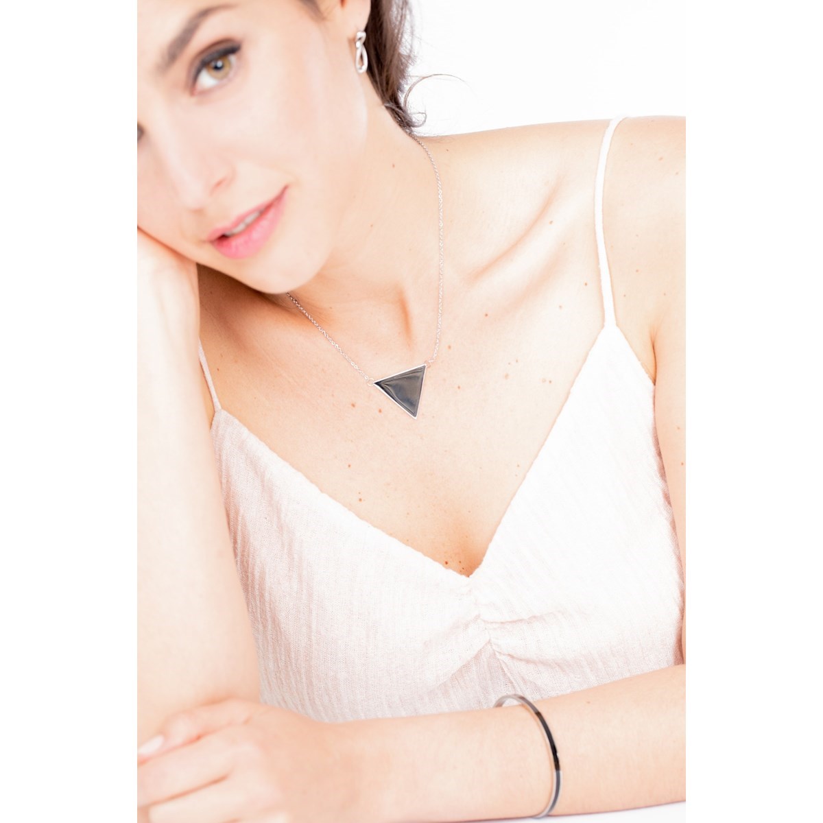 Collier mono-motif en Acier 316L - blanc brillant