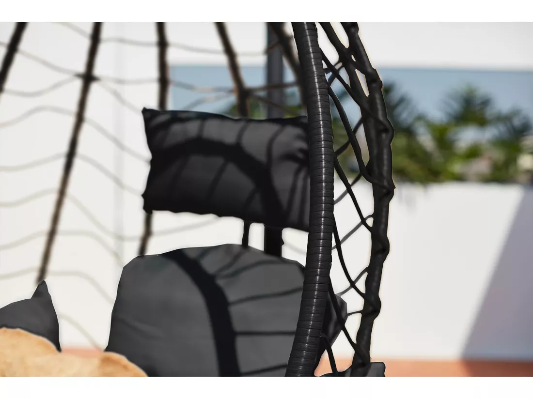 Fauteuil suspendu noir résine & Acier LIMA