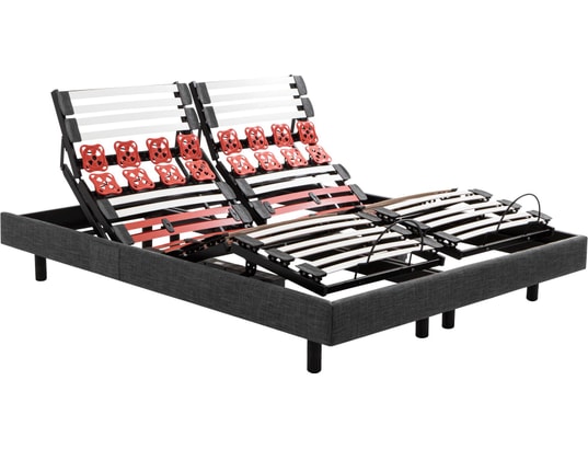 EPEDA - Sommier Electrique 2 x 90 x 200 Escapade Relax 1820D gris fonce