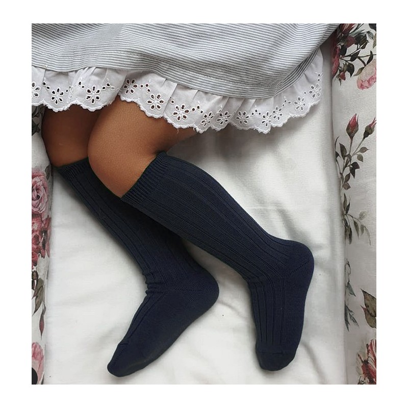 Condor Condor chaussettes hautes côtelées marine