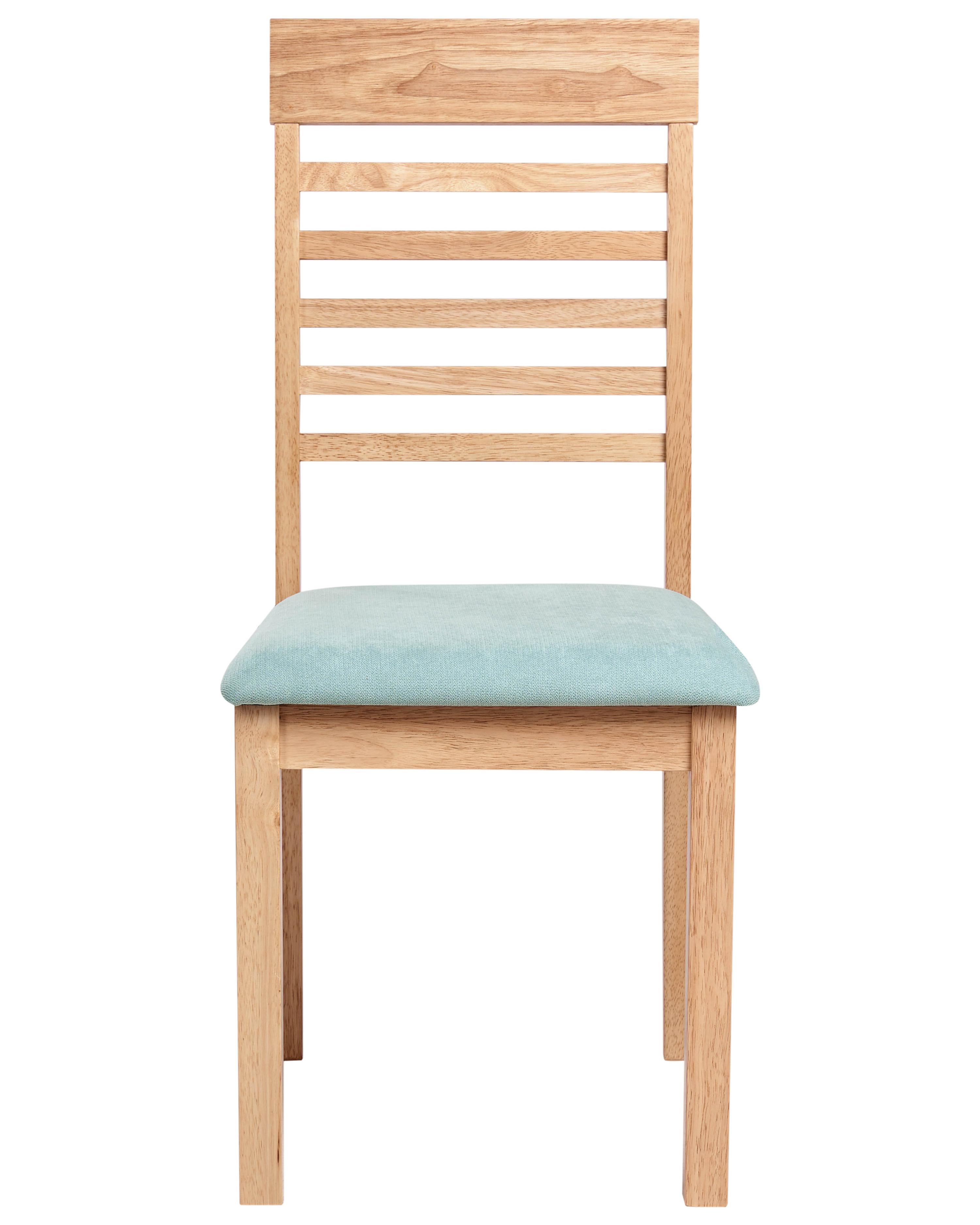 Set van 2 eetkamerstoelen ORTLEY Hout Lichtbruin/mint