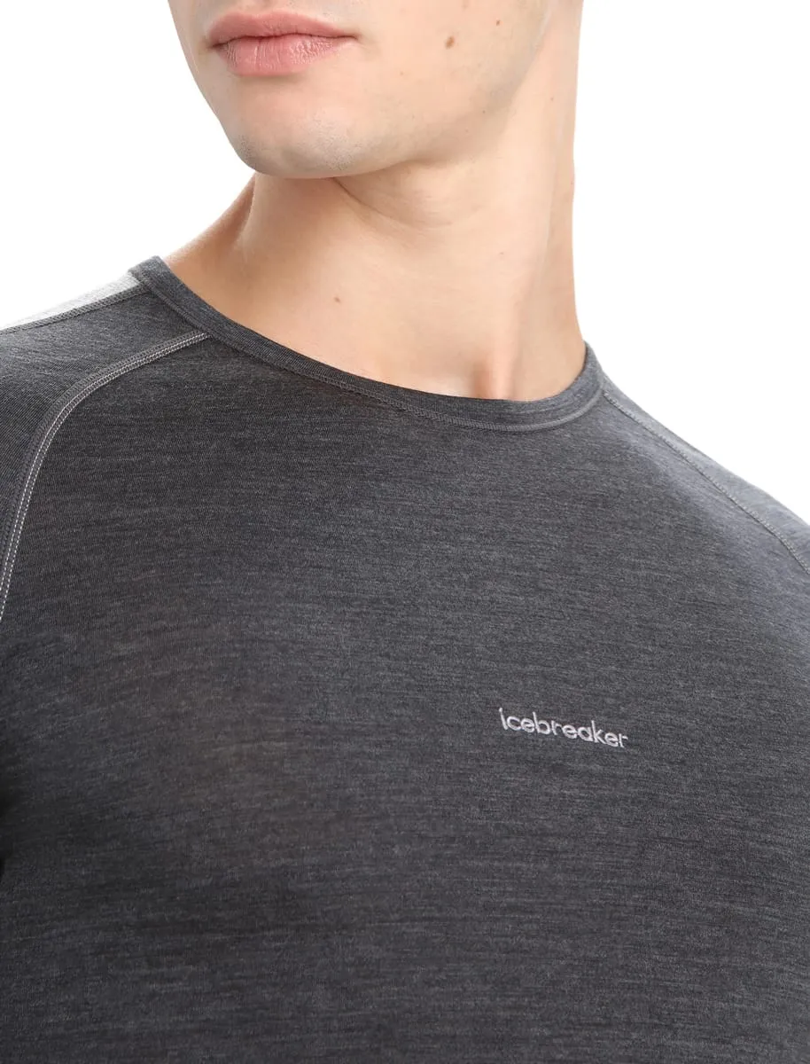 Icebreaker Men's 125 Zoneknit™ Short Sleeve Crewe Jet Heather/Black/Metro Heather