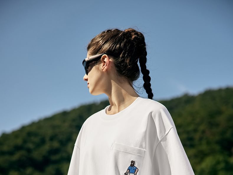 Newin - Snel drogend koel T-shirt met geborduurd zakje