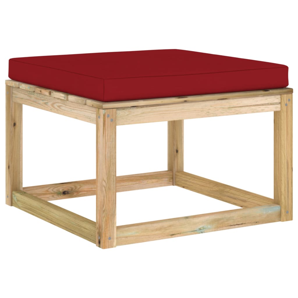 Salon de jardin meuble d'extérieur ensemble de mobilier 6 pièces avec coussins bois de pin imprégné