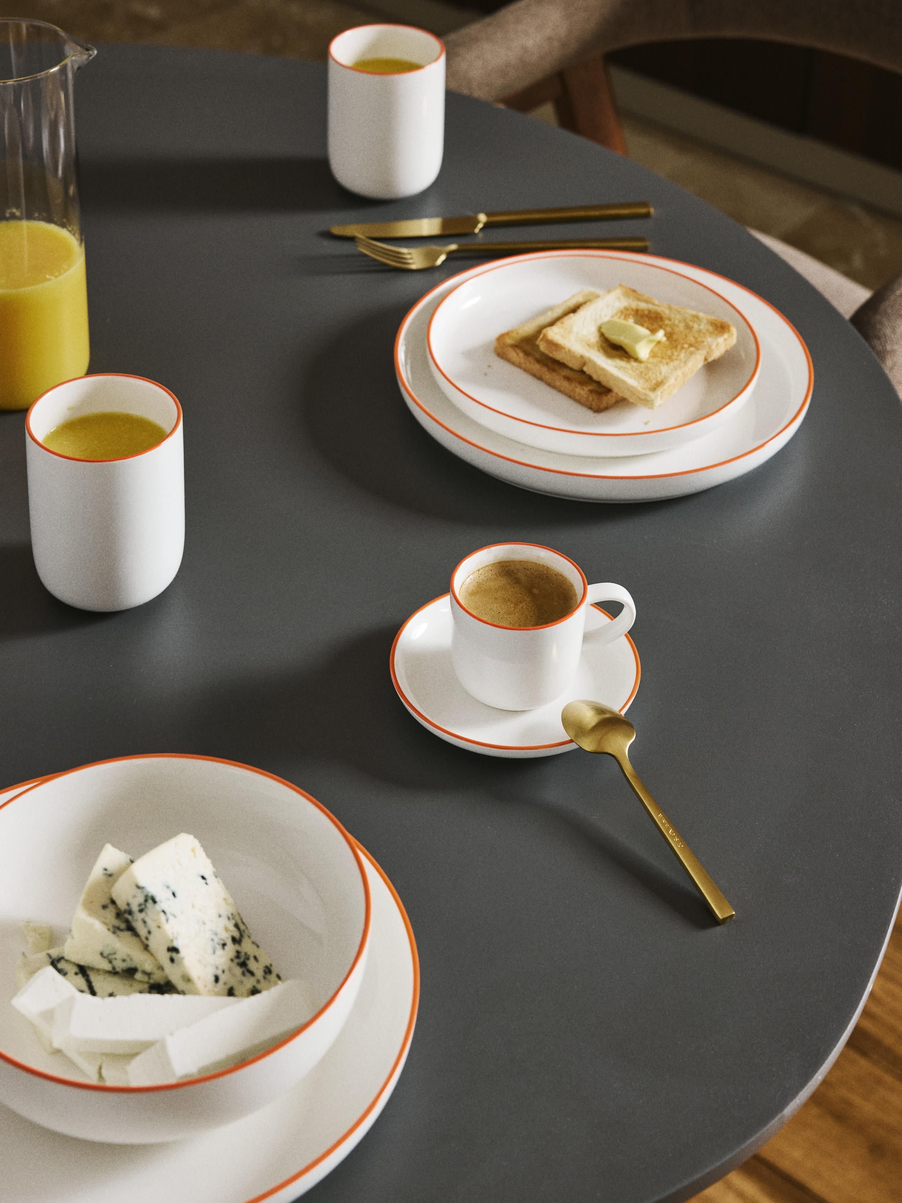 Porseleinen espressokopjes Facile met schoteltjes, 2 stuks